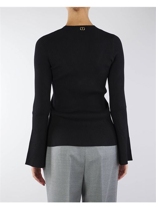 Fitted ribbed sweater with crossover Twinset TWIN SET | Sweater | TT30236